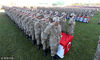 当地时间2018年11月2日，土耳其安卡拉，土耳其宪兵和海岸警卫队学院的学员在能力训练结束后参加宣誓仪式。