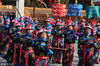 2018年2月20日，北京。演员们在北京地坛庙会上进行仿清祭地表演。