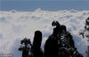 2018年3月9日，在安徽黄山风景区拍摄的雪后出现的云海景观。