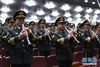 3月5日，第十三届全国人民代表大会第一次会议在北京人民大会堂开幕。这是军乐团在演奏。 新华社记者 饶爱民 摄