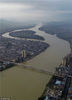 2018年5月12日，广西柳州航拍的珠江上游融江广西柳州市融安县城段江面。