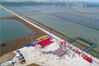 Birds’ view of the launch ceremony of the crawfish harvesting season at the Shrimp-Rice Symbiosis Demonstration Park in Mingzuling Town, Xuyi County, May 18, 2018.