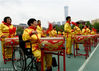 2018年5月20日，在北京阳光玉华第七届特运会上，由残障人士组成的“威风锣鼓队”为活动表演助威。