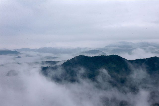 安徽黄山：雨后金龙山云海飘渺美如仙境