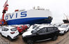 2018年5月26日，一批国产上汽名爵汽车在江苏连云港港口62号泊位准备装船出口到美国圣安东尼奥。