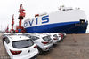 2018年5月26日，一批国产上汽名爵汽车在江苏连云港港口62号泊位准备装船出口到美国圣安东尼奥。