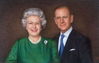 The image of Queen Elizabeth II and her husband Prince Philip, embroidered by Yao, is given to the royal couple as a 