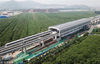 2018年6月20日上午，济南地铁首列车正在高架线进行试跑。