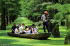 2018年6月23日，武汉，游人在涨渡湖湿地“水上森林”泛舟观鸟。