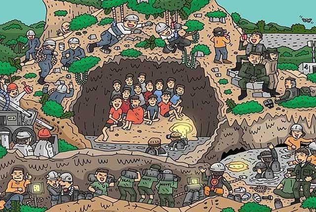 泰国足球队13人全部获救  “洞穴奇迹”漫画还原救援过程