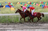 2018年7月17日在新疆伊犁昭苏县拍摄的1600米速度赛马。