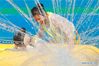 Children have fun at a water amusement park in Xuyi County in Huai'an City, east China's Jiangsu Province, July 16, 2018. (Xinhua/Zhou Haijun)