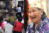 2018年7月7日，山东省日照市莒县长岭镇后夏庄村，今年105岁的长寿老人刘桂英过生日，她的30多位子孙前来磕头祝寿，老人非常幸福，开心的笑着。
