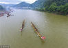2018年7月8日，在贵州省台江县施洞镇拍摄的独木龙舟活动。