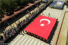 当地时间2018年8月16日，土耳其安卡拉，土耳其预备役军官和军人参加训练后出席军事宣誓仪式。

