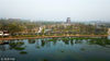 2018年8月9日，江苏扬州，第十届江苏省园艺博览会部分场馆（无人机拍摄）。