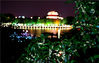 2019年10月13日晚，苏州环城河畔含苞欲放的桂花与蛇门城楼相映成景。
