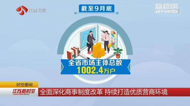 全面深化商事制度改革 持续打造优质营商环境 前三季度江苏市场主