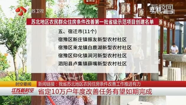 新闻链接：江苏苏北地区农民住房条件改善工作推进有力