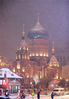 2019年11月12日，哈尔滨市，雪夜的索菲亚教堂，美如童话，吸引来全国各地的摄影人端着单反，立着三脚架，开着离机闪拍照。索菲亚教堂上空的雪花，缓缓飘落，让寒冷冬夜变得浪漫起来。