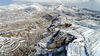 2019年01月31日，山西运城，从高空俯瞰，纵横的沟壑和蜿蜒的梯田在白雪的映衬下，粗犷中显现出一种别样的柔美。