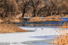 2019年2月16日 ，北京通州，雪后蓝天下的潮白河犹如一幅美丽画卷。