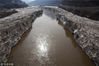 2019年2月5日，山西临汾，在山西吉县黄河壶口瀑布景区拍摄的开河的十里龙槽。