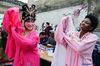 International students from Jiangsu University of Science and Technology visit a theater in Yangjiamen community in Zhenjiang City, Jiangsu Province, March 24, 2019.
The students learned about drama masks and performances in the tour to deepen their knowledge of Chinese opera and culture ahead of the World Theatre Day, celebrated on March 27.