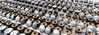 A view of lines of jars used to make soy sauce and vinegar in traditional ways at the Huai’an Pulou Soy Sauce and Vinegar Food Co., Ltd. The company, with its predecessor established in 1835, has been using traditional techniques to make the popular condiments, involving a fermentation process of 180 days. (Photo/VCG)    