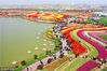 2019年4月6日，江苏盐城，大丰荷兰花海景区，人们在赏花游玩，尽享春光。