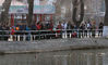 2019年4月12日，黑龙江省哈尔滨市，兆麟公园鸳鸯湖中，已有25对、超过50只鸳鸯迁徙而至。它们两两成对，在鸳鸯湖中亲昵嬉戏，吸引来几十位摄影爱好者围观拍摄。25对，超50只成年鸳鸯来此繁衍，已打破去年创造的15对纪录。