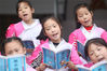 2019年4月22日，河南省温县祥云镇村小学学生在诵读经典。