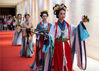 2019年5月18日，南京，模特在南京博物院表演服装造型秀《穿·悦》。