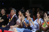 2019年7月13日，深圳，福田体育公园，第三届深圳舞蹈月暨2019世界杯第十七届国际标准舞公开赛开幕式上，参赛选手的精彩表现。