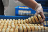 2019年9月7日，在浙江省杭州市临安区天目山镇一家食品厂内，员工将烘烤好的月饼入袋准备包装。视觉中国