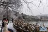 1月25日，市民在贵阳市观山湖公园观赏雪景。 当日，贵州省贵阳市迎来降雪天气。 新华社记者 陶亮 摄