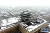 1月5日拍摄的平遥古城迎薰门城楼（无人机照片）。新华社记者 詹彦 摄