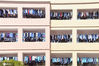 2020年10月25日，江西省吉安市遂川县一学校宿舍楼，学生晾晒的衣服，整齐有序，成为校园一道特有的景致。当日，遂川县天气晴好，天高云淡，艳阳高照。
