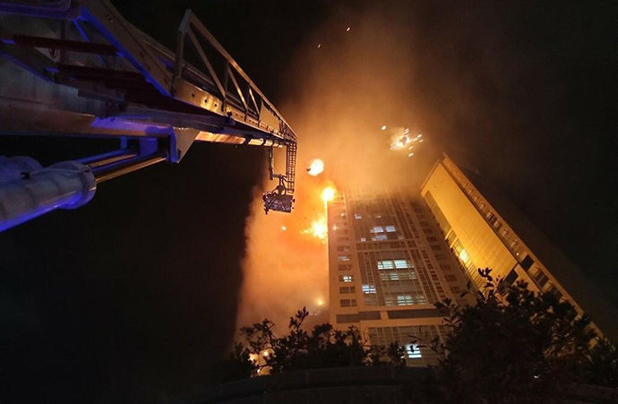 韩国蔚山|韩国蔚山一座33层建筑发生火灾，逾70人入院治疗