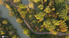 2020年11月11日，初冬时节，江苏省扬州市宋夹城体育休闲公园层林尽染，从空中俯瞰色彩斑斓，银杏树、杉树等树木在阳光的照耀下呈现出了一幅幅美丽的画卷，吸引游人前来游玩。孟德龙/IC photo 编辑/陈进
