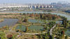 Aerial photo taken on Nov. 14, 2020 shows the scenery of an ecological and cultural park in Sanwan area of Yangzhou, east China's Jiangsu Province. (Xinhua/Ji Chunpeng)