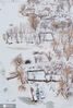 2020年11月30日，黑龙江省哈尔滨市，松花江岸，渔舟泊于白雪，老树立于北风，无人机俯瞰，简洁如水墨丹青。