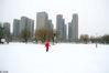 2020年2月15日，辽宁沈阳出现降雪天气，街头一片银装素裹。