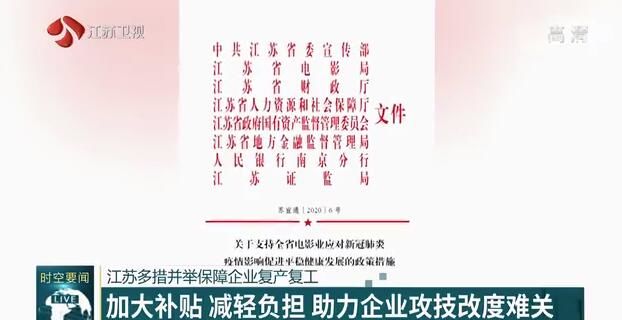 江苏多措并举保障企业复产复工