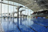 2011年3月25日，上海，东方体育中心试运行。图为室内跳水馆。