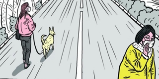 在苏美术外教创作抗疫漫画