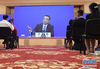 5月28日，国务院总理李克强在北京人民大会堂出席记者会并回答中外记者提问。这是记者在梅地亚中心多功能厅采访。 新华社记者 金良快 摄