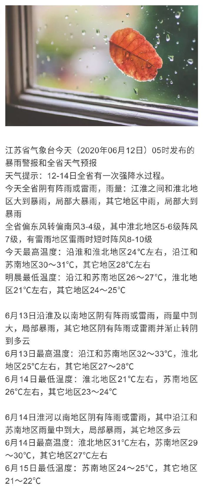 暴雨■暴雨黄色预警！江苏大到暴雨即将下在哪里？