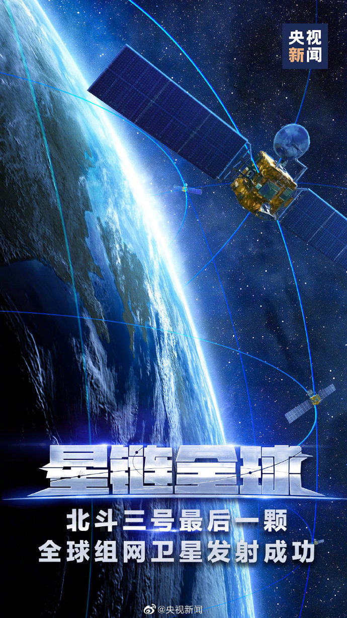 北斗三号收官之星发射成功 祝贺!