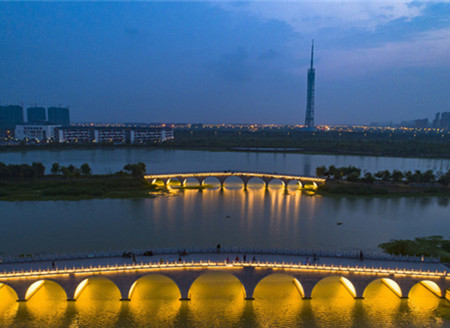 江苏淮安：里运河夜色美
